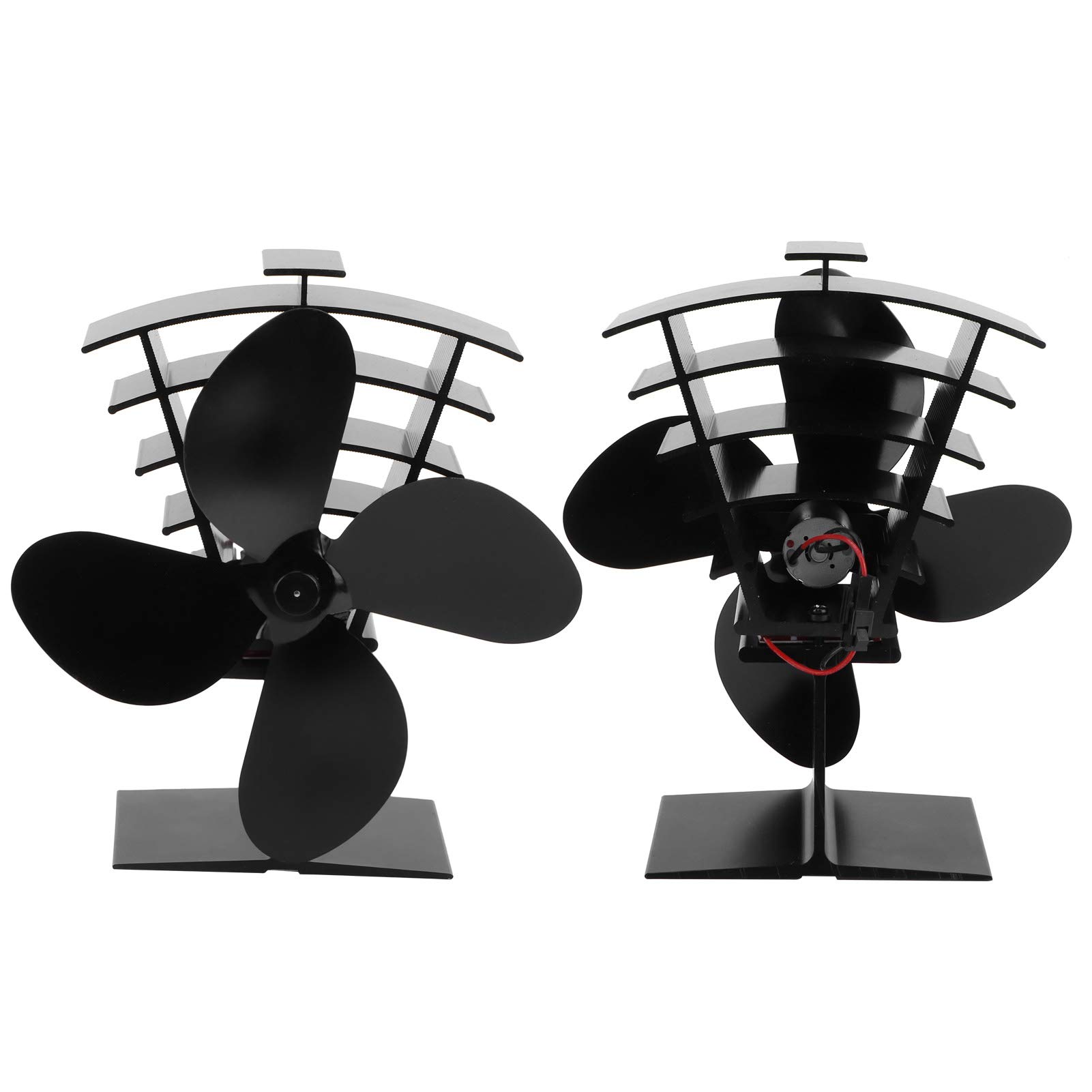 Qcwwy Wärmebetriebener Ofenventilator, Kaminventilator 4 Flügel for Holzofen Kamin