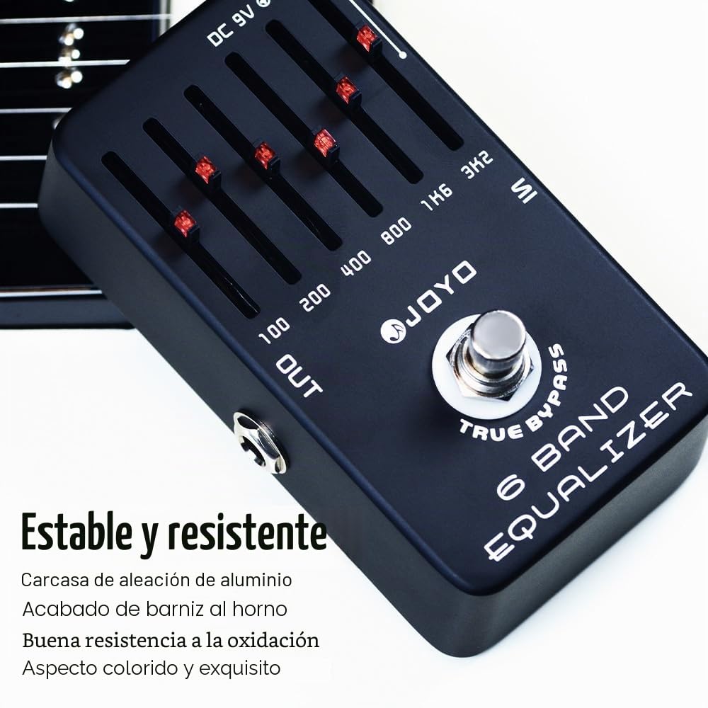 JOYO Ecualizador de guitarra eléctrica con pedal de ecualizador de 6 bandas hz proporciona ± 18 dB para cada banda (JF-11)