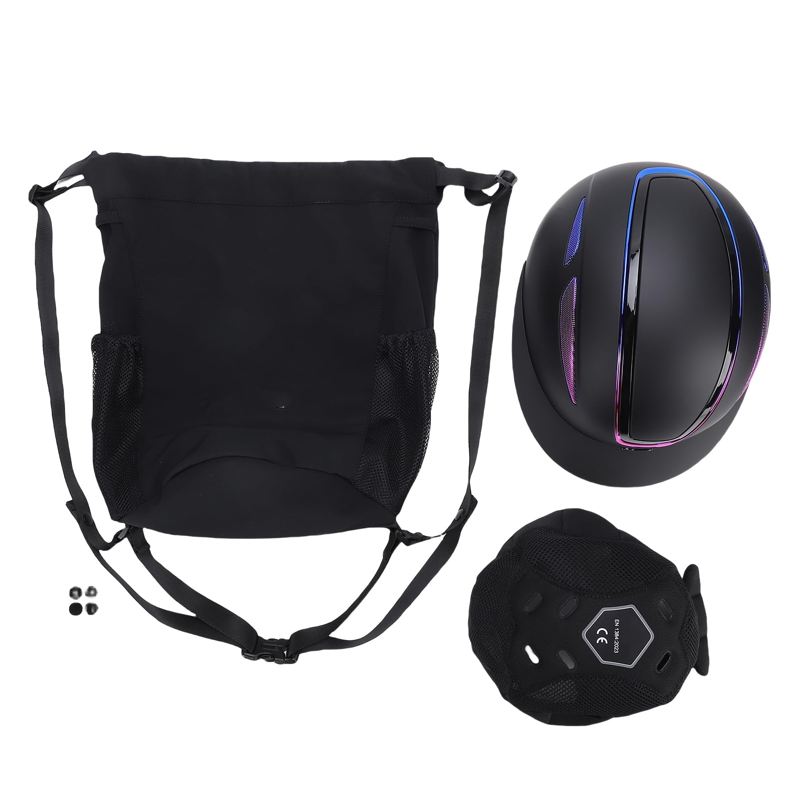 VGEBY Casco para Montar a Caballo, Equipo de Seguridad Ajustable para Montar a Caballo con Forro de Repuesto para Entrenamiento a Caballo (L)