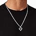COAI Stainless Steel Diamond Shape Onyx Necklace, Black Heart Necklace for Men and Men 22