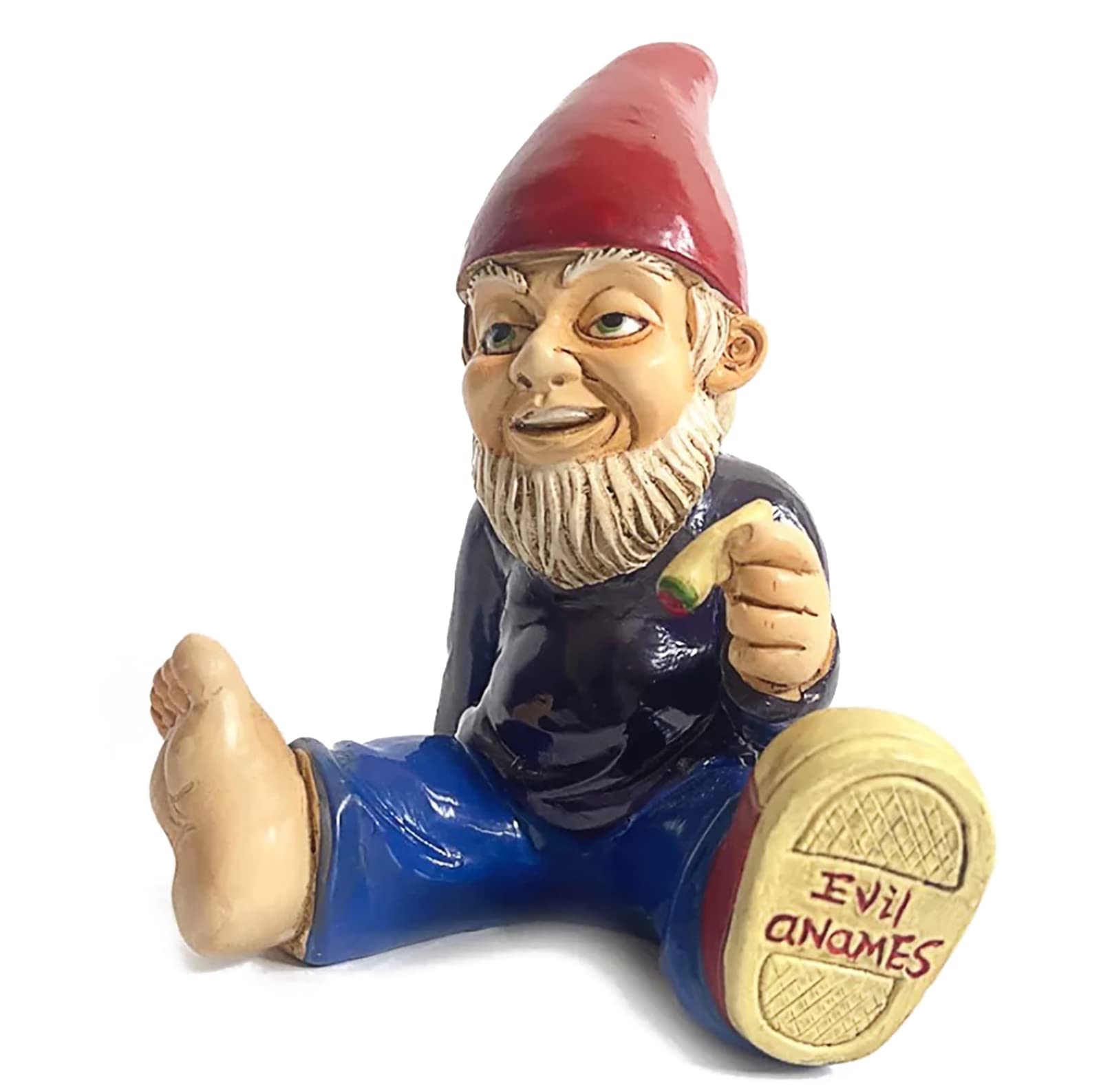 Smoking Dwarf Tall Synthetic Resin Statue, Naughty Garden Dwarf-Indoor/Outdoor Fun Dwarf Garden Decoration