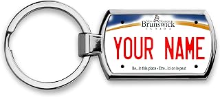 BRGiftShop Personalized Custom Name Metal Keychain License Plate Canada New Brunswick
