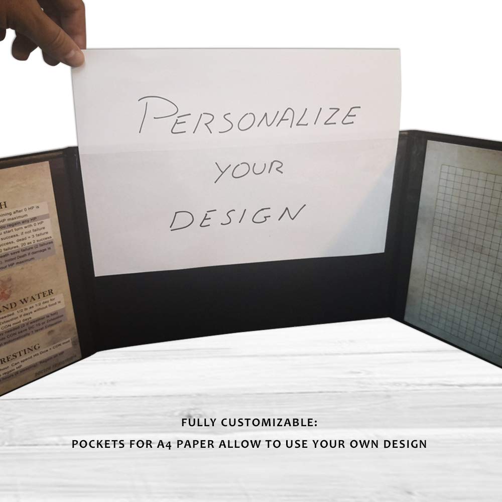 Summoning Dungeon Master Screen | Pantalla VERSÁTIL, Personalizable, Dry-Erase para Juegos de rol