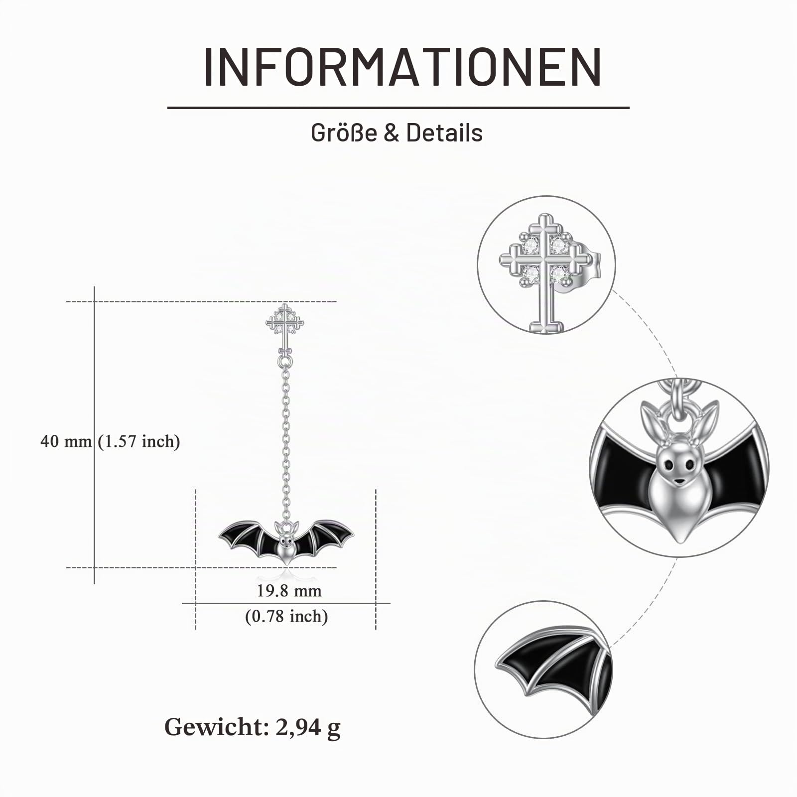 VONALA Einfädler Ohrringe 925 Sterling Silber Herz/Stern Tropfen lange Ohrringe Schmuck Geschenke für Frauen Mädchen