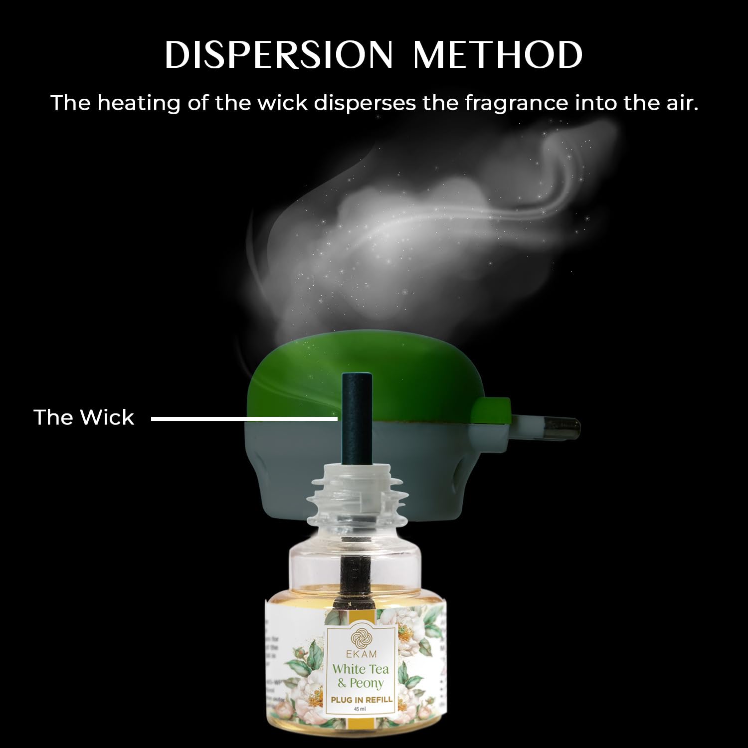 EKAM Plug-In Air Freshener Refill (45ml) | White Tea & Peony Scent for Room/Bathroom | Automatic Refill | Lasts up to 125 Days / 500 Hours | Perfect for Living Rooms, Bedrooms & More - Image 9 thumbnail