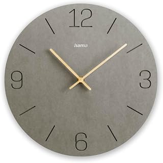 Wanduhr "Kreta", Quarzuhr, analog, MDF, eingravierte Ziffern, Ø 30 cm, Grau