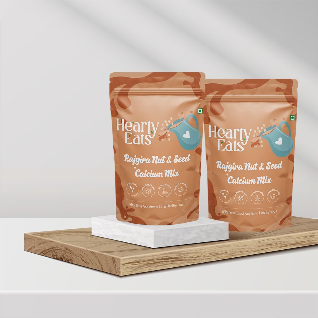 Hearty Eats Rajgira Nut And Seed Calcium Mix | Drink Milk Mix| Vegan, & No Preservatives - Ready in 2 minutes