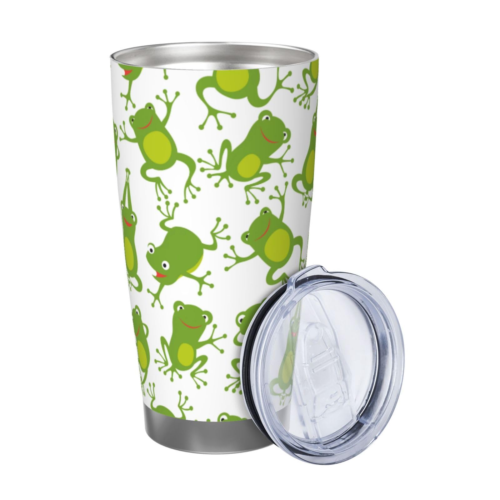 Xinvast Cute Frog Coffee Tumbler Vacuum Insulated Water Bottle Stainless Steel Insulated Travel Mug for Girl Women 20 Oz