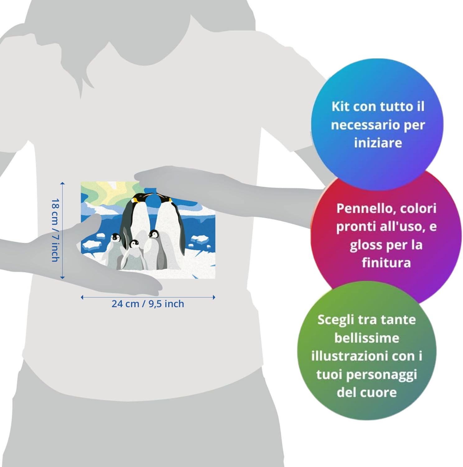 Ravensburger - Creart Series D Penguin Family | Kids Painting Set | Painting by Numbers Includes Everything You Need | Games for Kids 9 Years or Older | Creart 9 Years