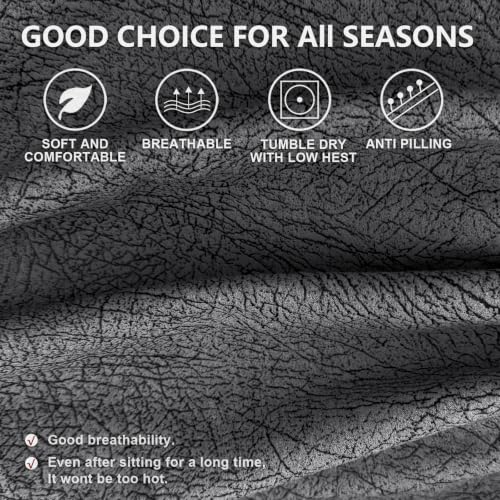 Image of ANARACHON Leather Look Loveseat Recliner Covers Stay in Place 6-Piece Recliner Sofa Slipcover 2 Seater Reclining Couch Cover Furniture Protector Washable (Recliner Loveseat,256Dark Gray)