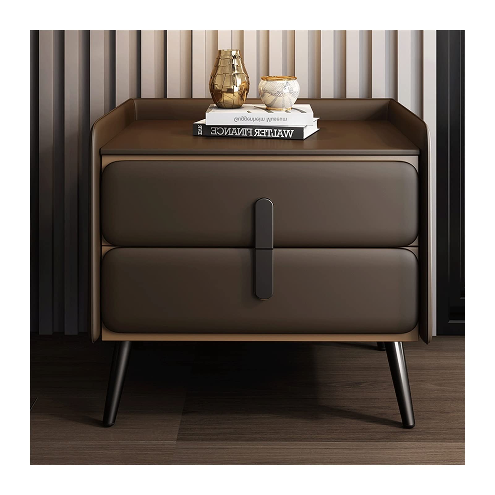 BHGFYXBS Side Tables Bedroom Nordic Simple Metal Bedside Table Double Drawer Locker Bedroom Bedside Table Creative Living Room Tv Side Cabinet Bedside Tables,I2-50cm/19.7inch