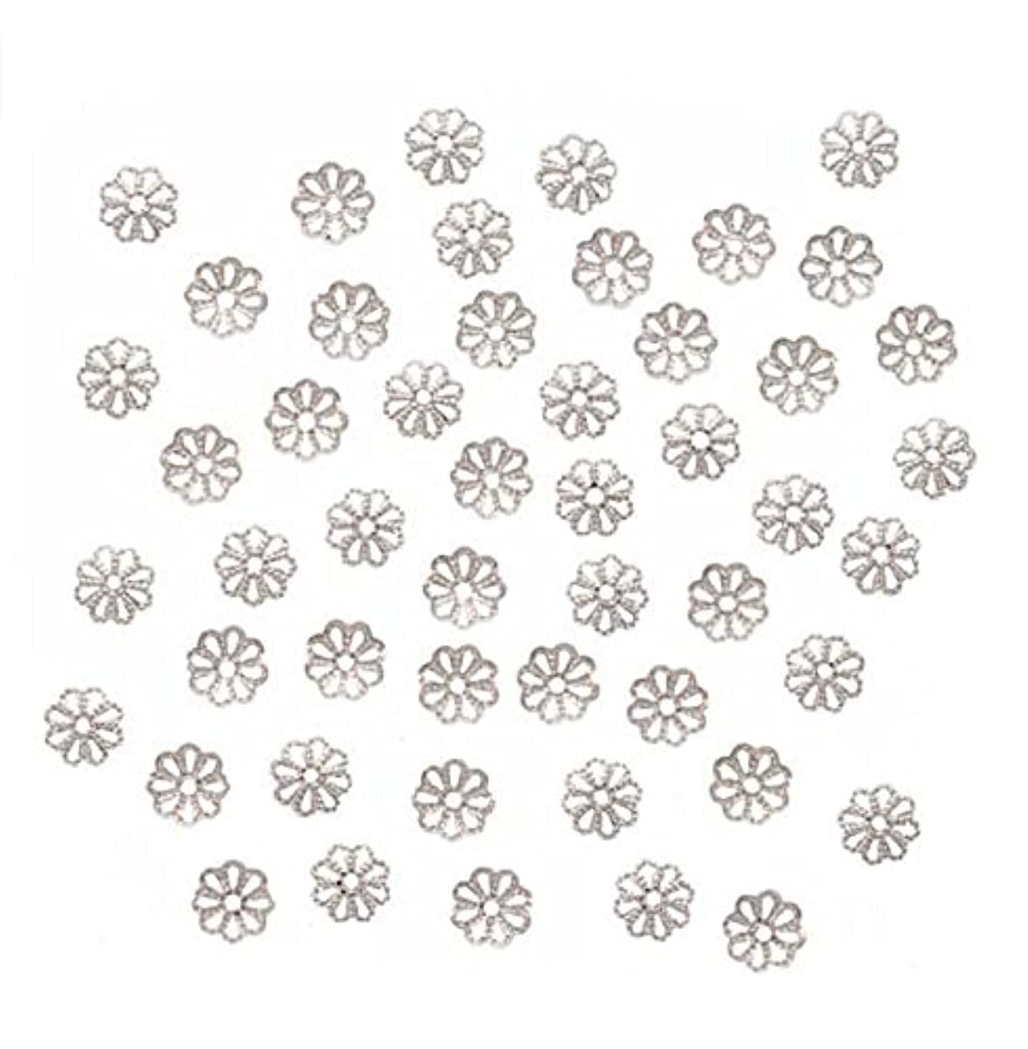 200pcs 6mm Silver Bead Caps for Earrings Bracelet Necklace Anklet Charm Keychain Jewelry Craft Making CF119-6