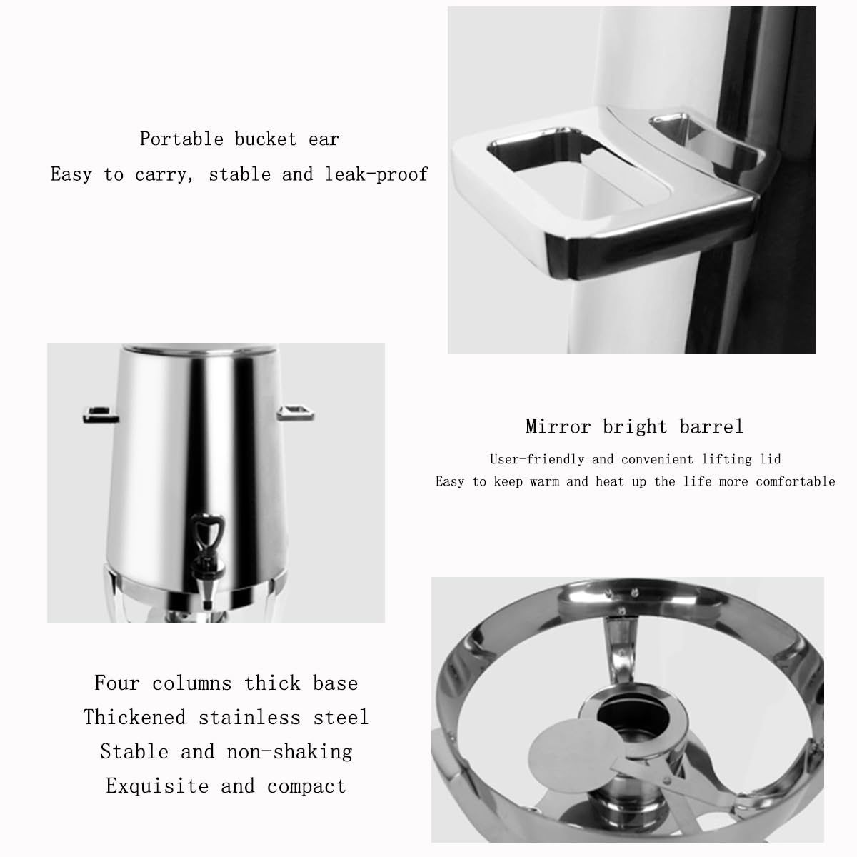 Distributore di acqua calda in acciaio inox per caffè, tè e bevande, perfetto per ufficio, feste, bar, picnic, vin brulè e succhi di frutta