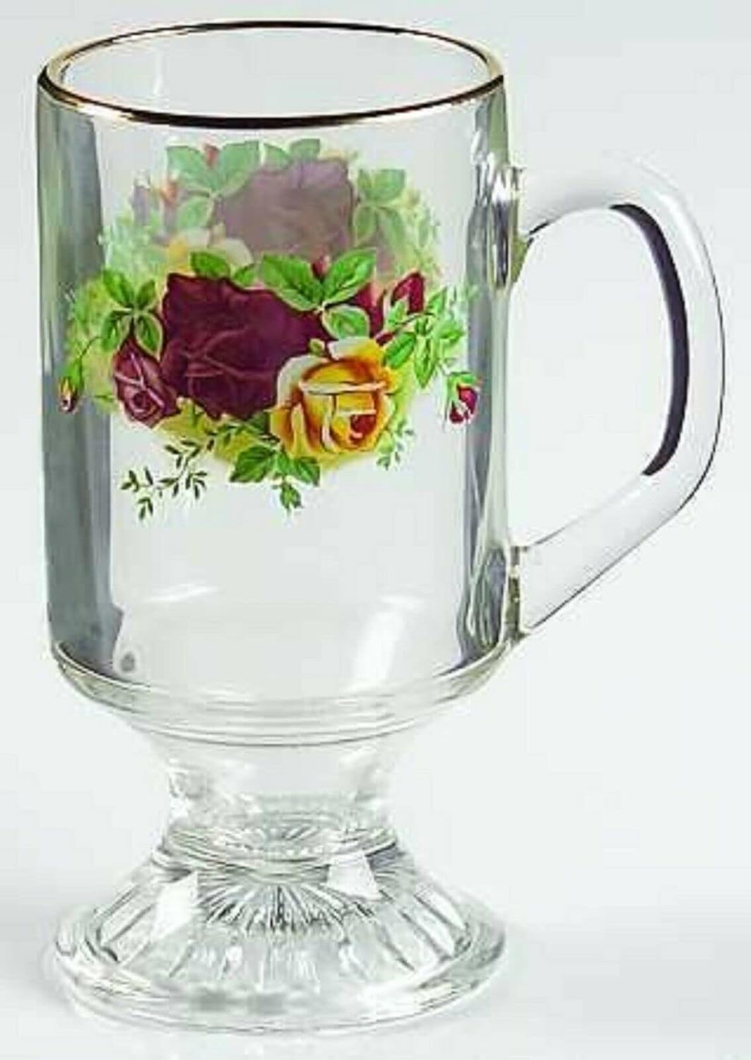 Royal Albert old country rose set of 4 Irish coffee glasses