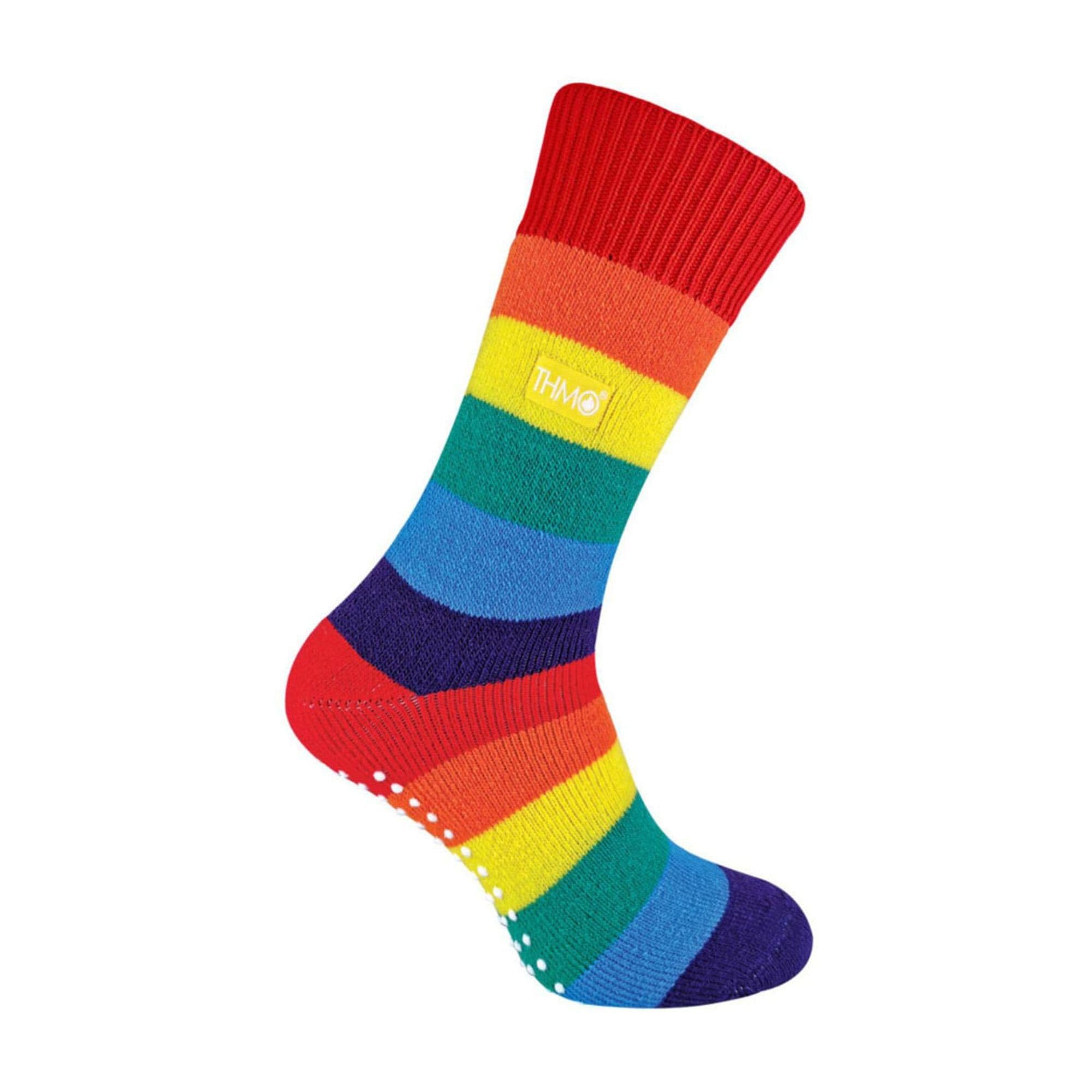 THMO - Mens & Ladies Warm Thermal Non Slip Rainbow Socks for Winter