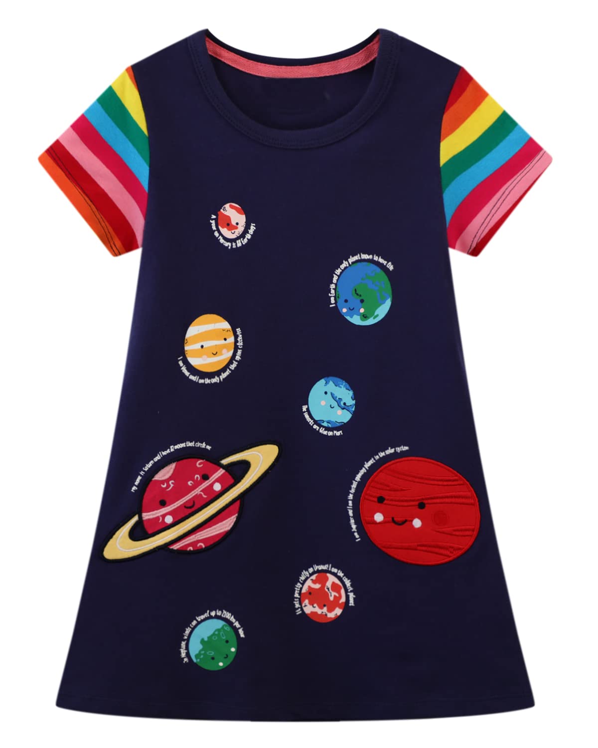 Youlebao Toddler Girls Summer Dress Short Sleeve Tutu Dress for 2-7 Years