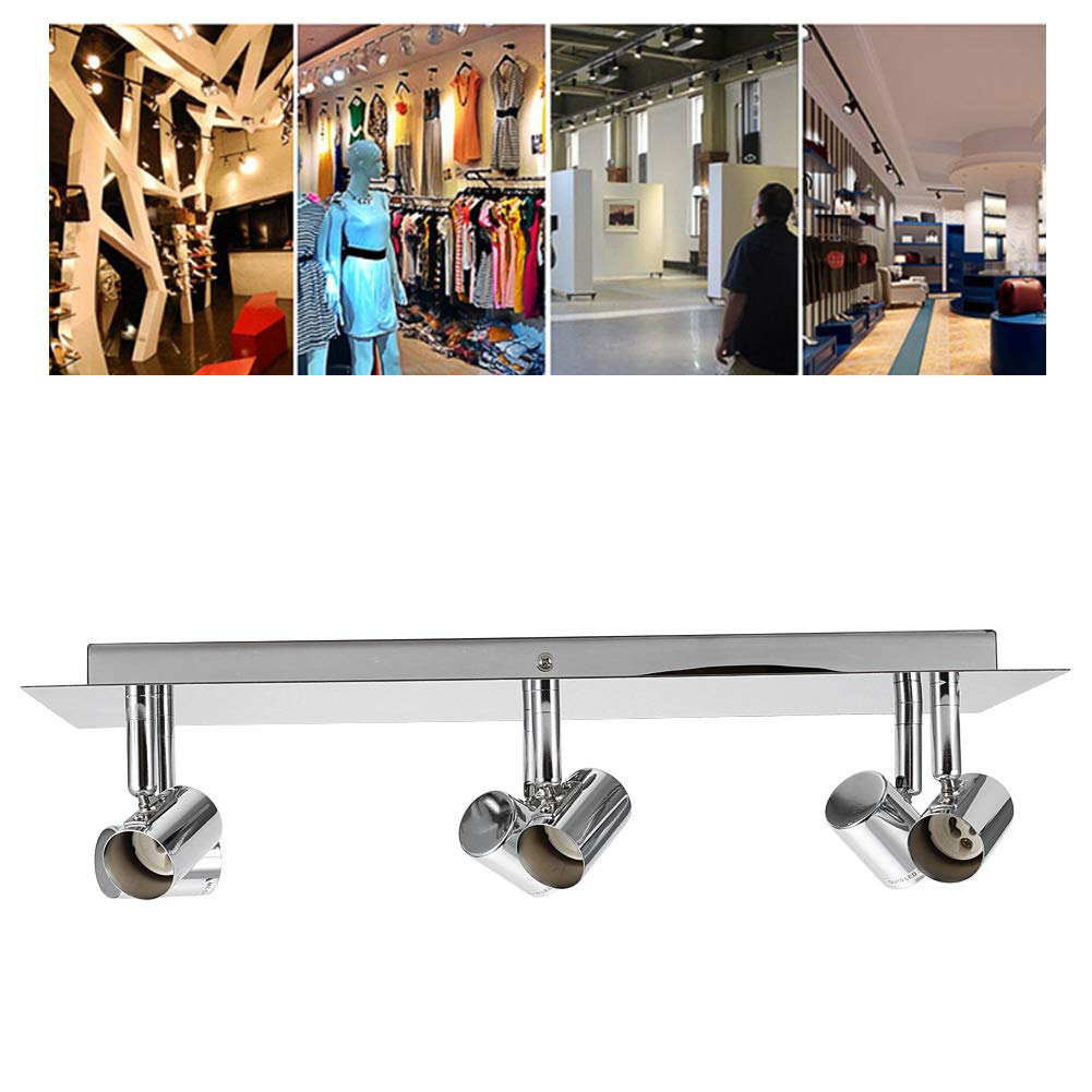 Greensen LED Deckenleuchte 6 Köpfe Bad Deckenlampe Edelstahl Deckenstrahler mit GU10 Lampenfassung Deckenspots Schwenkbar Leuchtmittel für Wohnzimmer Schlafzimmer Badezimmer