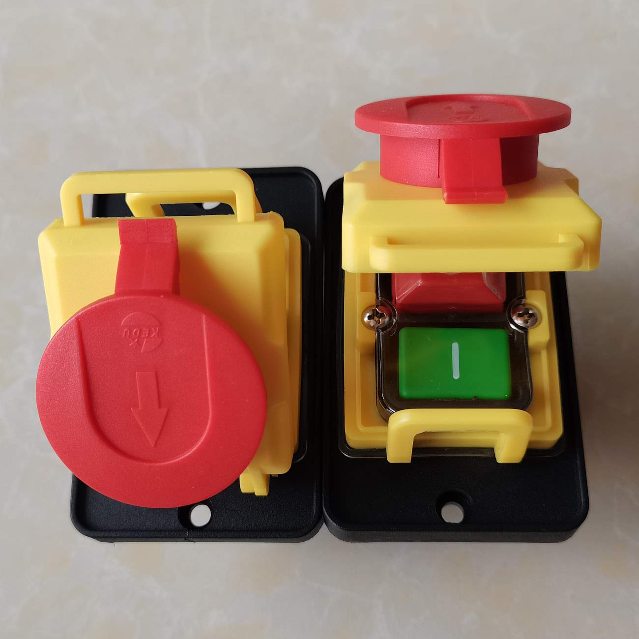 Interruptor electromagnético de 7 pines KEDU KJD18 Interruptores pulsadores de parada de emergencia a prueba de agua para equipos de máquinas herramienta industriales AC 400V 15 (8) A 5E4 IP54