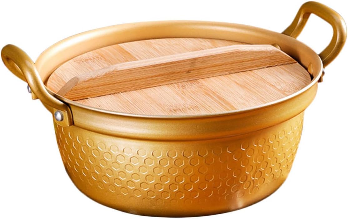 Artibetter 20cm Double-handle Lid Soup Pot, Small Stockpot for Milk, Noodles, and Stew Cooking, Kitchen Pot for Pasta and Soup Preparation