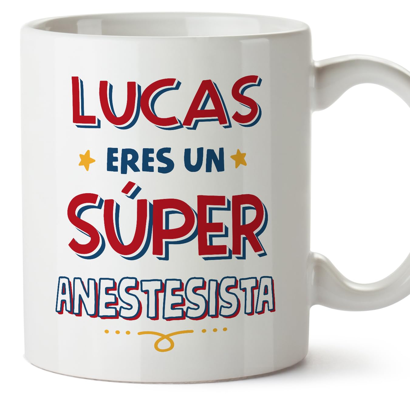 MUGFFINS Personalised Mug for Anaesthetist Man - in Spanish - Eres Súper - Funny Custom Gift for Colleagues - Ceramic 11oz Mug