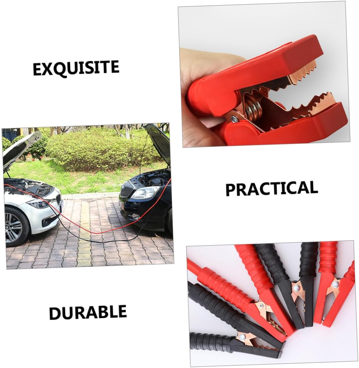 2500a Fit Wire Clip Car Jumper Cable Booster Cables Insulated Rubber Clamps for Automotive Battery