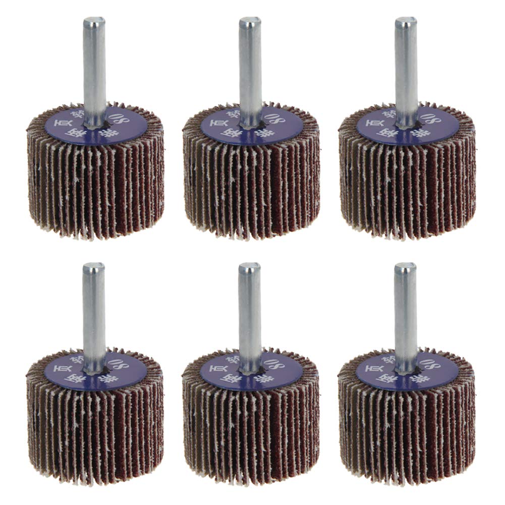 Utoolmart Shank Mounted Flap Wheels with Mandrel with 35mm Grinding Head Abrasive Sanding Wheel Polishing Buffing Rotary Accessories Kit Used for Grinding 8pcs