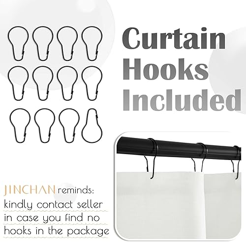 Miniatura 7 de JINCHAN Cortina de ducha náutica beige sobre blanco, cortina de ducha de tela para baño, cortina de ducha temática oceánica, velero, repelente al