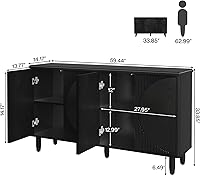 Vista 2 de Tribesigns Aparador de buffet con almacenamiento, armario de almacenamiento moderno, mesa de buffet con puertas para sala de estar, cocina, comedor