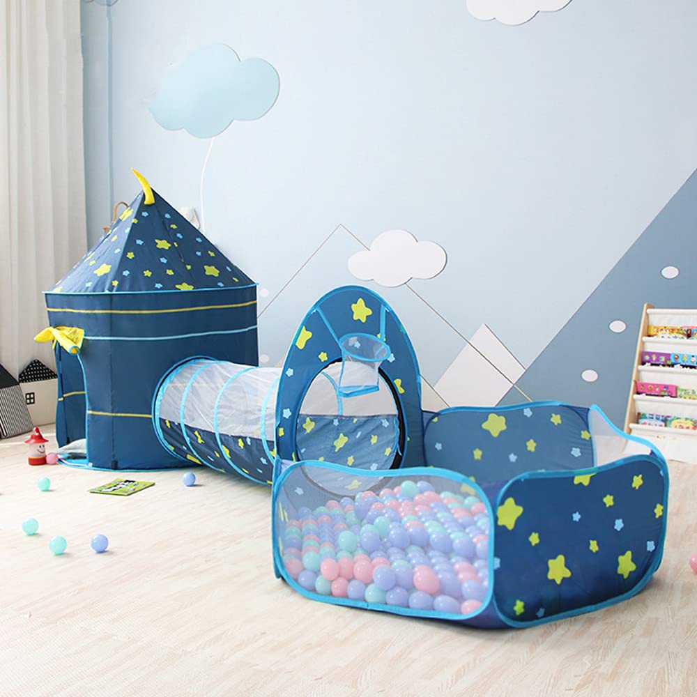 Benebomo Tenda per bambini, Capanna per bambini 3 in 1 con tunnel e vasca per le palline per bambine, Gioco Tunnel per Bambini