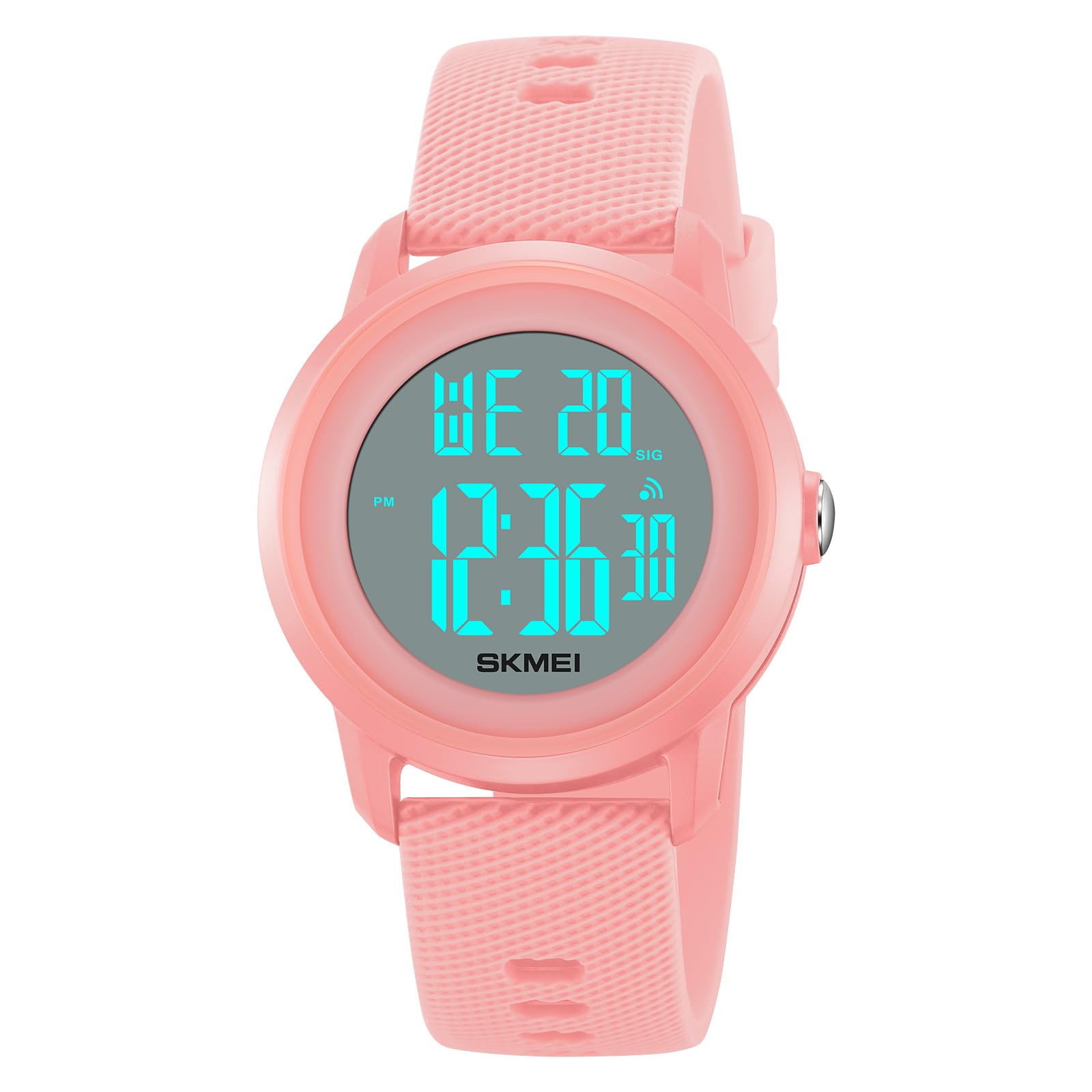 SKMEI Mens Digital Sports Watches with 50M Waterproof EL Light Women Multifunction Simple Stylish Wrist Watches