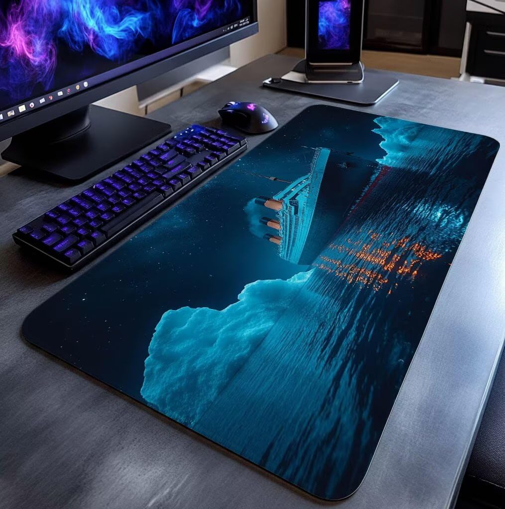 Podkładka pod mysz statek wycieczkowy XXL podkładka pod mysz 1400 x 600 x 3 mm podkładka pod mysz z antypoślizgową gumową podstawą do przenośnej klawiatury Gamer PC Dekoracja jesiennego biura