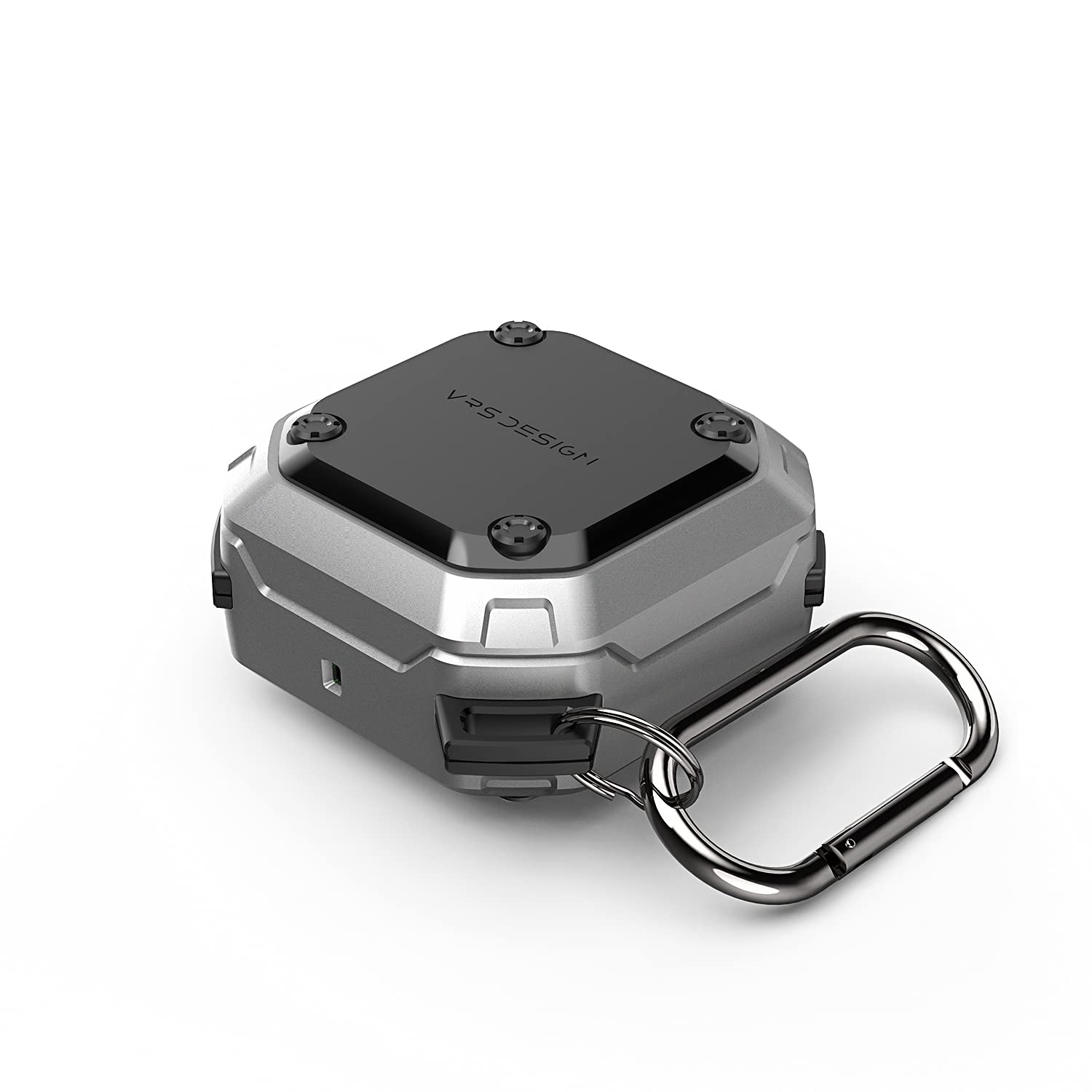 VRS Design Active designed for Galaxy Buds 2 case cover (2021) / Galaxy Buds Pro case (2021) / Galaxy Buds Live case (2020) with Carabiner - Light Silver