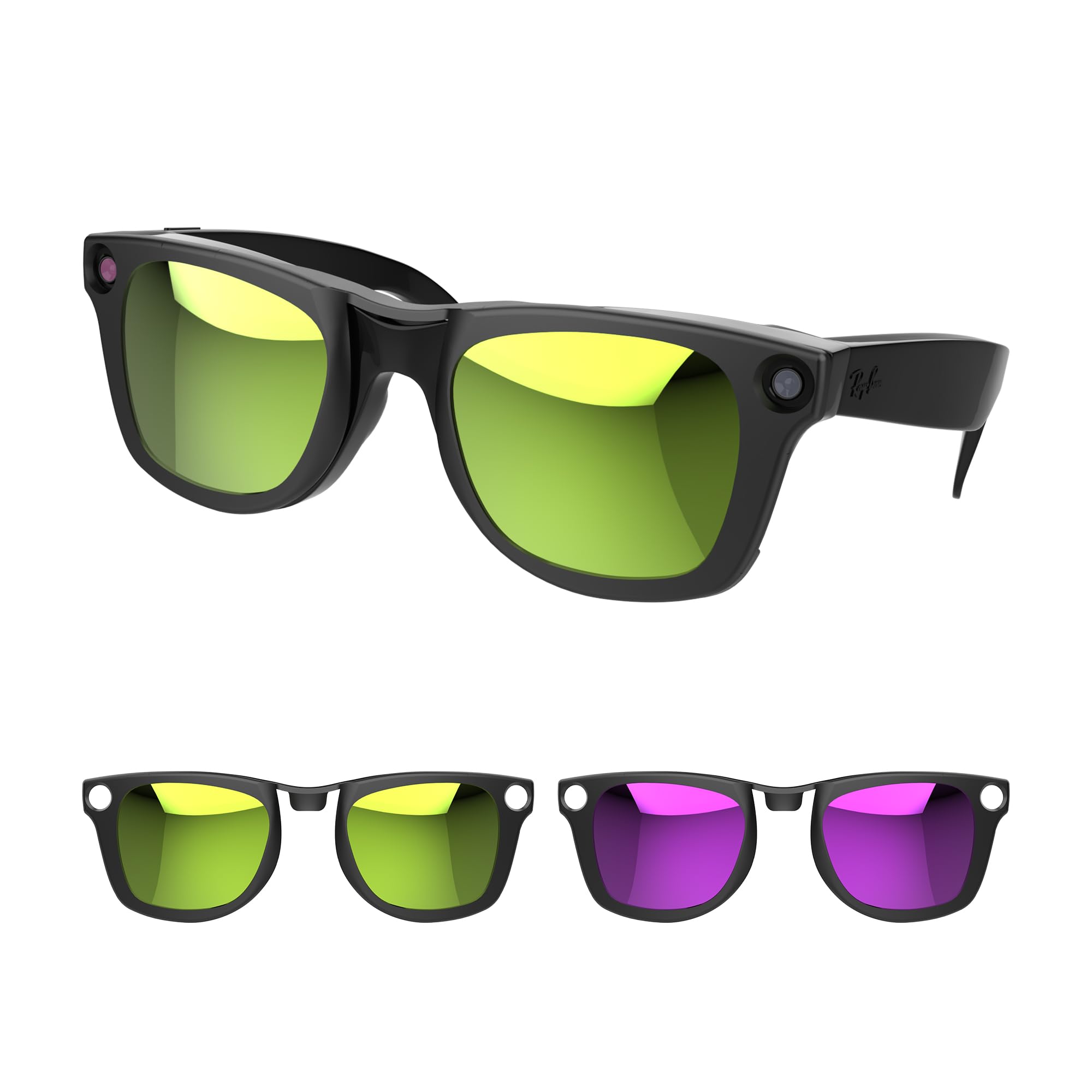 RCstyle Compatible con gafas inteligentes Ray-Ban Meta Wayfarer (estándar) juego de clips que cambian de color para hombre y mujer 50-22, talla M