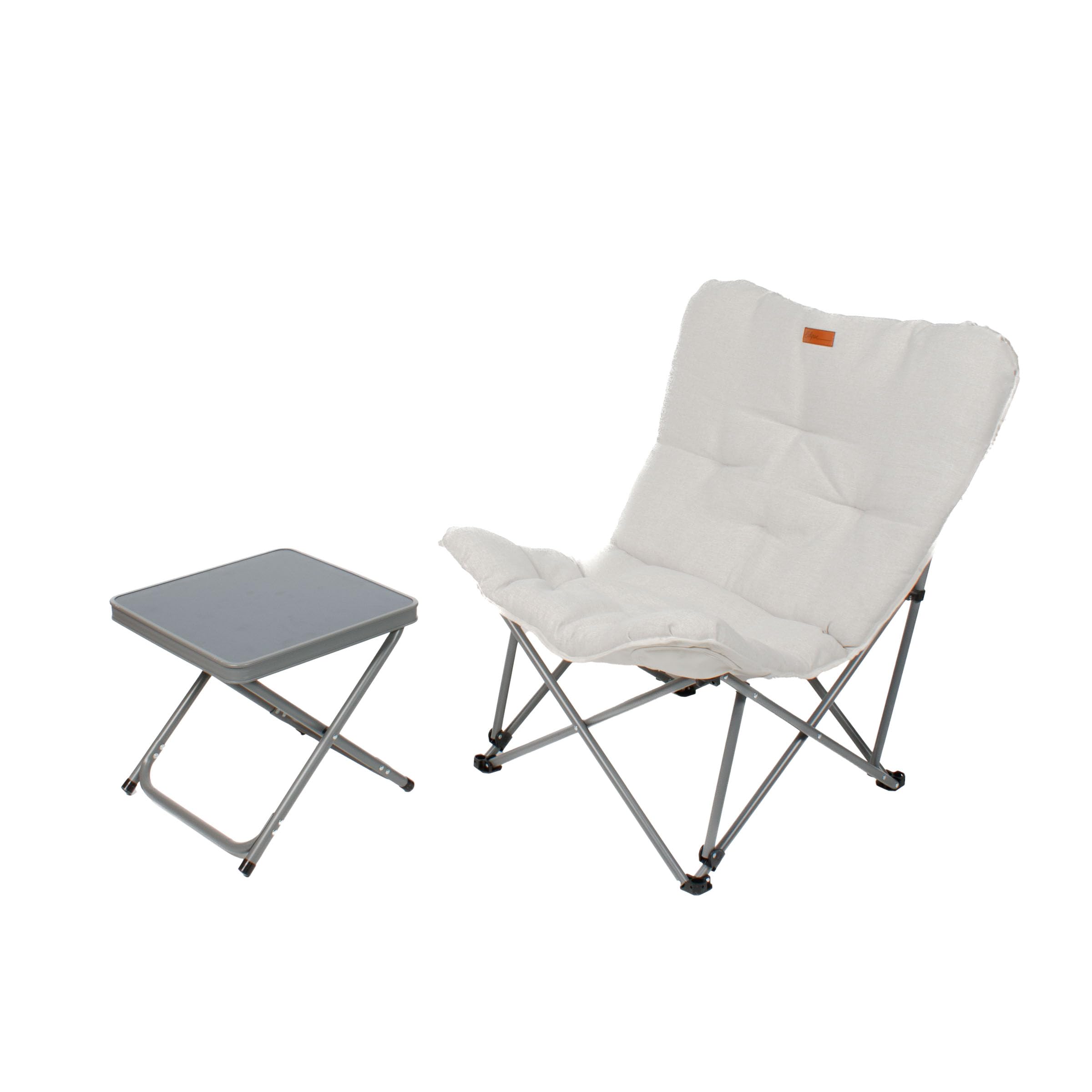 Eclipse Glamping Stuhl Bundle mit Campingstuhl HERKULES und Hocker Titan | Beige klappbar faltbar als Outdoor Klappstuhl Faltstuhl Angelstuhl Strandstuhl Balkonstuhl oder Gartenstuhl mit Tragetasche