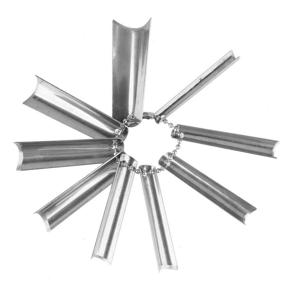 Easy French Tips Smile Line Pink & White Cutter Nail Art Manicure Edge Trimmer Nail Line Mold Guides DIY Nail Art Tool for Making Nail Tip Smile Lines Acrylic Nail Tool, 9 Sizes