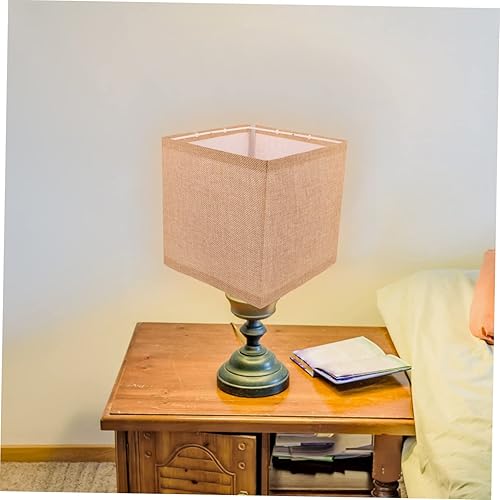 Miniatura 5 de DOITOOL Pantalla cuadrada de tela de repuesto elegante accesorio para lámparas de mesa, fácil de instalar, se adapta a bombillas para dormitorio,