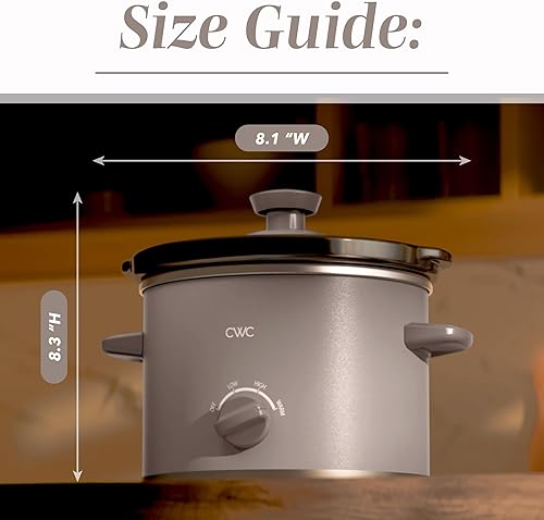 Miniatura 3 de COOK WITH COLOR Mini olla de cocción lenta redonda eléctrica de 2 cuartos de galón, ajustes ajustables, olla de gres extraíble, tapa de vidrio