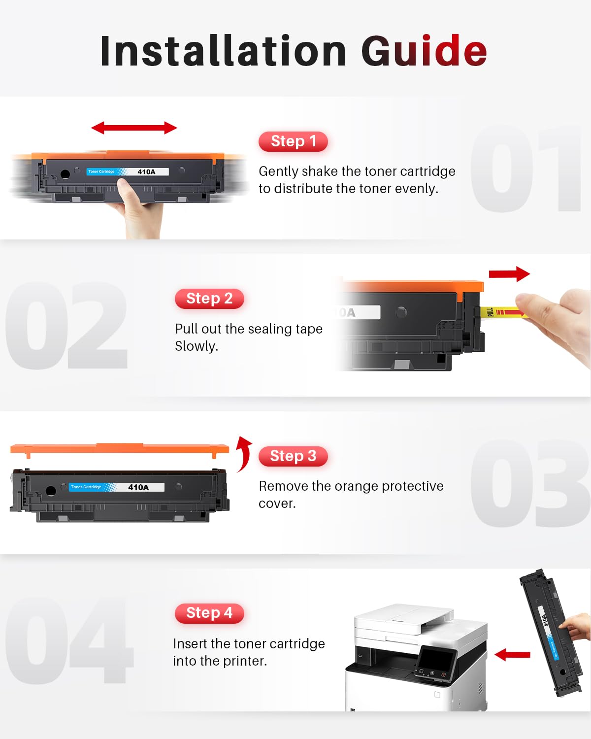 Palmtree 410A Compatibele Toner voor HP CF410A CF410X 410A 410X Tonercartridges voor HP Color LaserJet Pro MFP M477fdw M477fnw M477fdn M452nw M377dw M452dn M452dw M477 M452