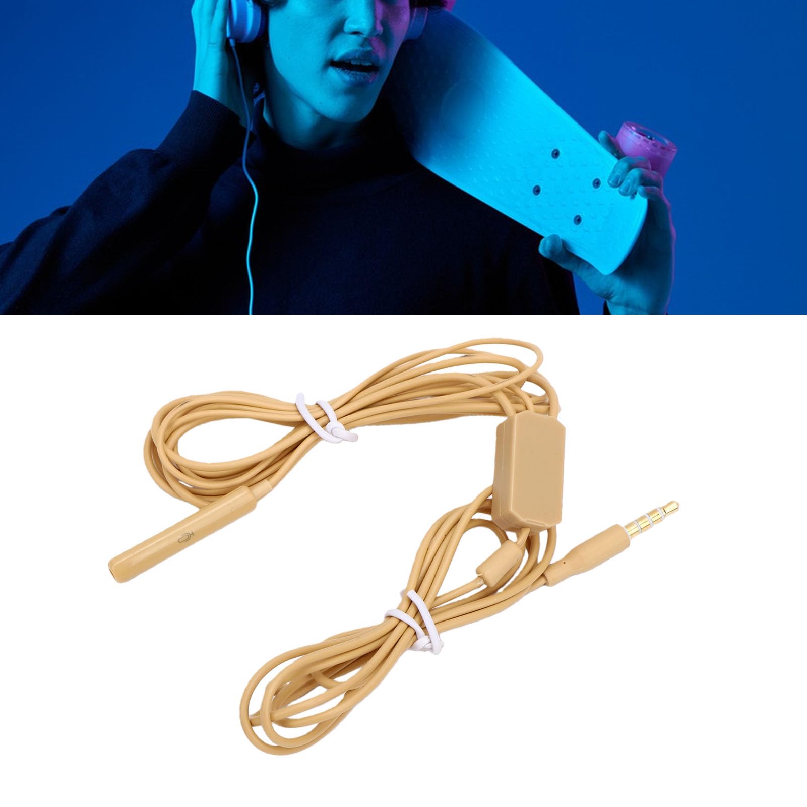 Auricolare Spia Nascosto 108B, Auricolare Wireless con Laccio da Collo, Batteria a Lunga Durata, Colore della Pelle Leggero