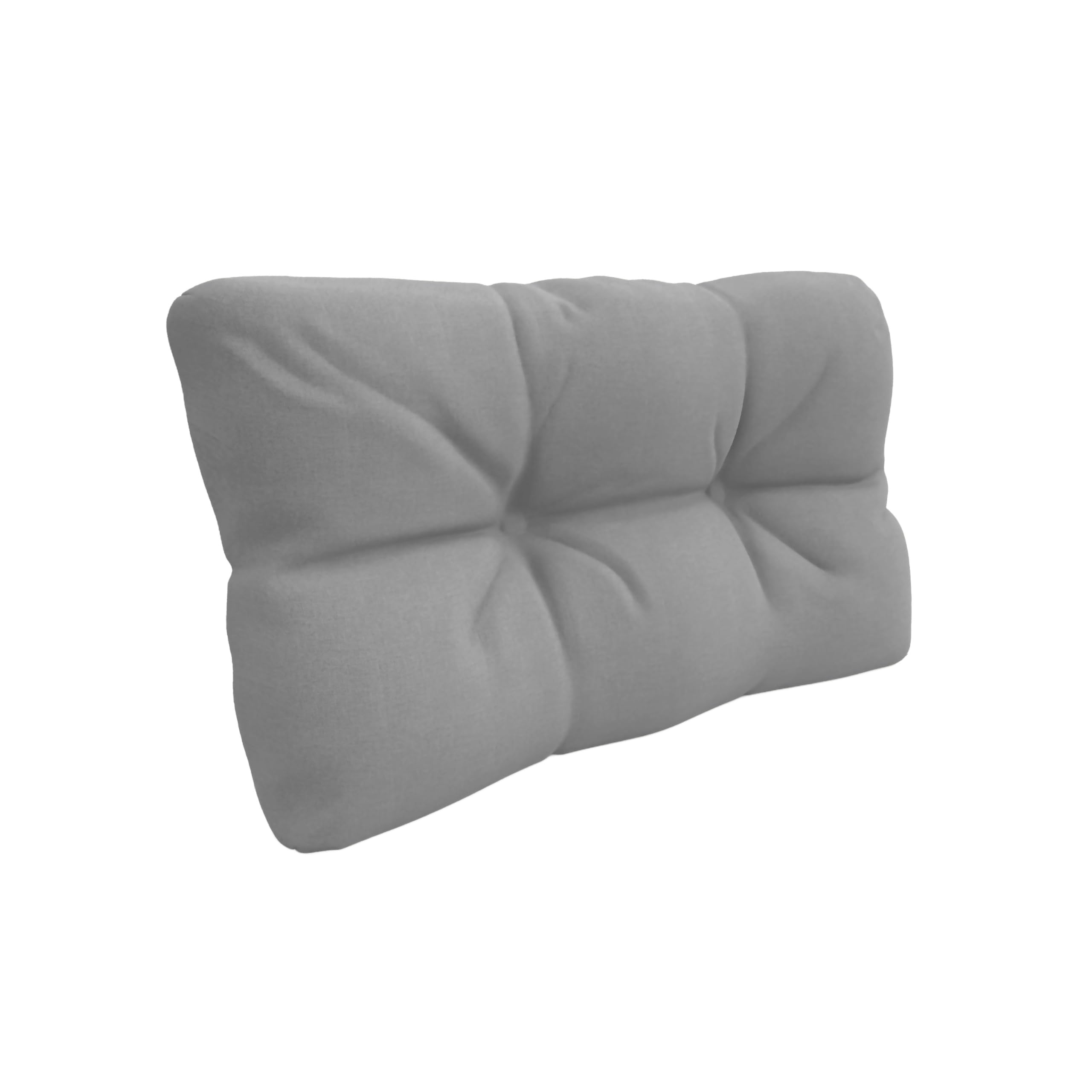 POKAR Cojín-Respaldo (Lateral) Resistente al Agua 60x40x12cm para Europalés/Europalet, Cojín para Jardín o Terraza, para Sofá de Paletas DYI, Espuma Fría, sin Palés, Gris