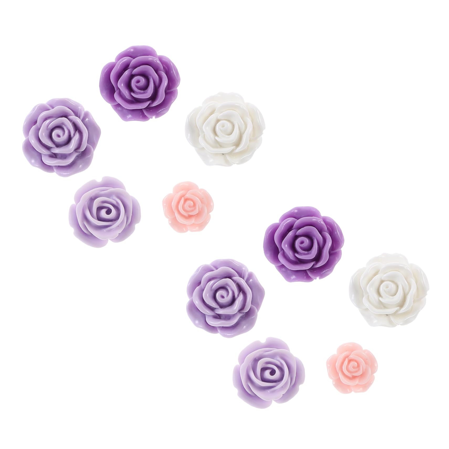 OSALADI 4 Ensembles Pushpin Rose Coules De Pouce De Fleur Punaises Punaise Rose Floral Compacte Petite Accessoire Résine Violet,Mauve 40 Pièces * 4