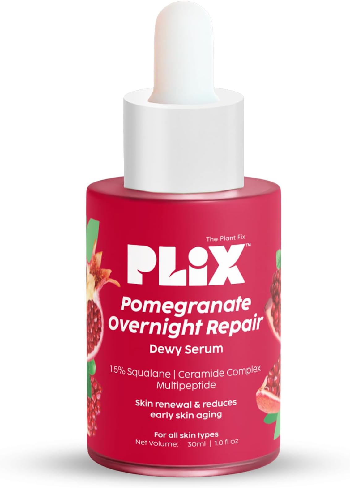 Pomegranate Overnight Repair Dewy Serum (30ml) for Ageless Younger Skin | Reduce Fine Lines & Wrinkles | Collagen Boosting, Hydrating Serum for Women & Men | Anti-ageing