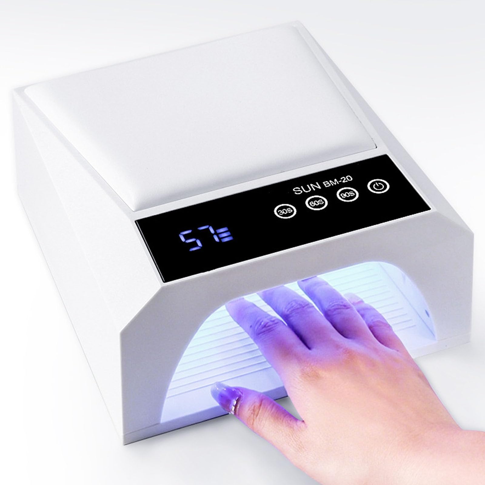 Lampada UV senza fili ad alta potenza per unghie con batteria ricaricabile e poggiapolsi inclinato per una rapida polimerizzazione del gel, lampada professionale senza fili per unghie