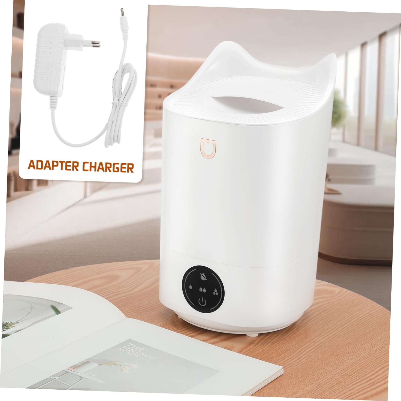 Umidificatore 3, 1l Bianco Portatile in Plastica per Piccoli Ambienti | Ufficio, Funzionamento Silenzioso, Pannello Touch Intuitivo, Design Minimalista e Linea Pulita