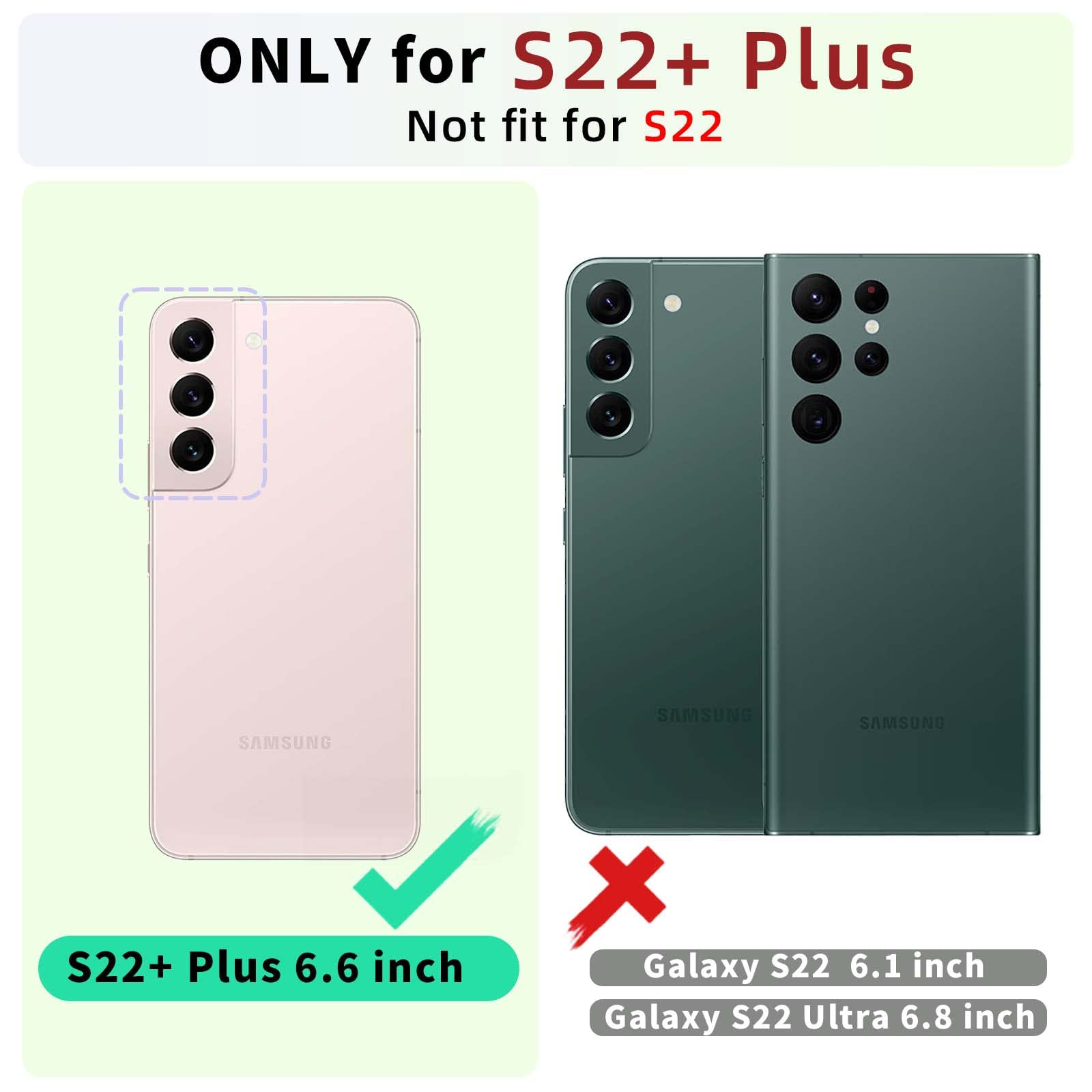 MONASAY Wallet Case Compatible for Galaxy S22+Plus 5G, 6.6 inch [Included Screen Protector][RFID Blocking] Flip Folio Leather Cell Phone Cover with Credit Card Holder, Brown