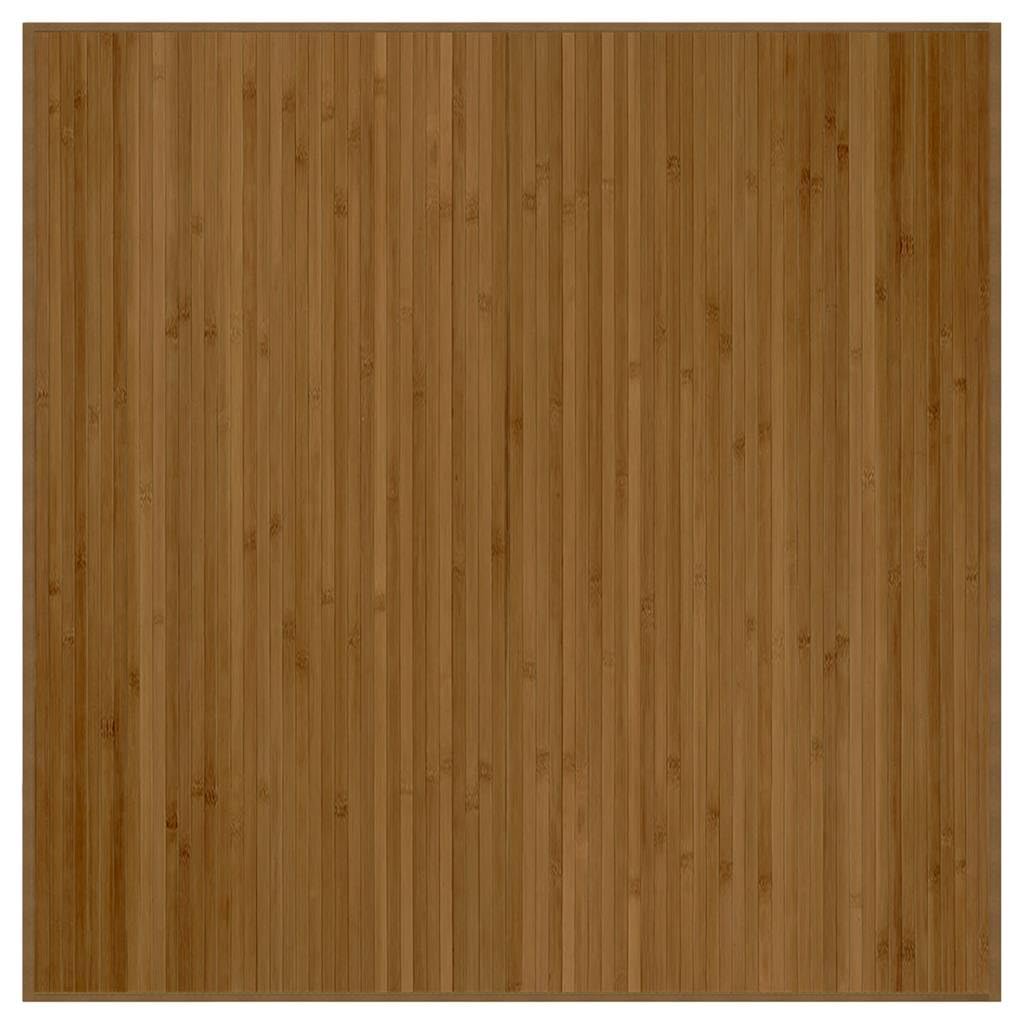 Esthétique naturelle marron avec ce tapis en bambou carré 100x100