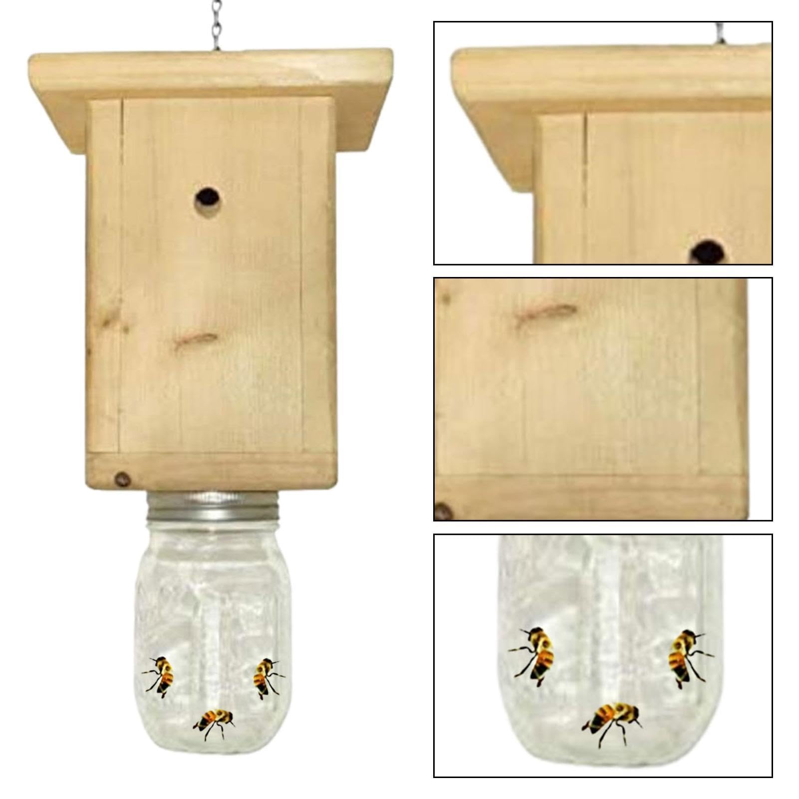 Bienenfalle aus – -Bienenfalle, Bienenfallen im Freien, einfach zu bedienen, natürlicher Holzhaus-Stil, Zimmermanns-Bienenfalle, wasserdicht und für den Außenbereich | bedienen, natürlicher Holzhaus-Stil, Zimmermanns-Bienenfalle, wasserdicht und für den A