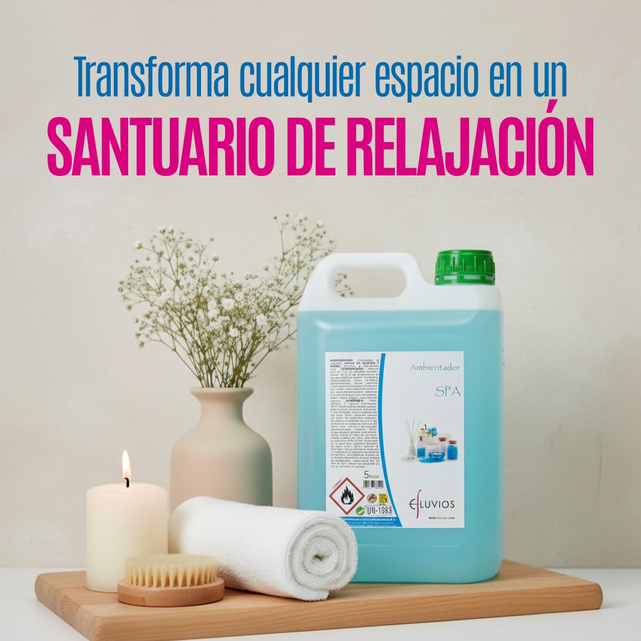 Ambientador | Aroma Spa Eliminador de Olores 5L | Pack de 3 | Concentrado Alto Rendimiento · Recarga para Dispensadores · Ideal Hoteles, Hostelería, Oficinas y Uso Profesional