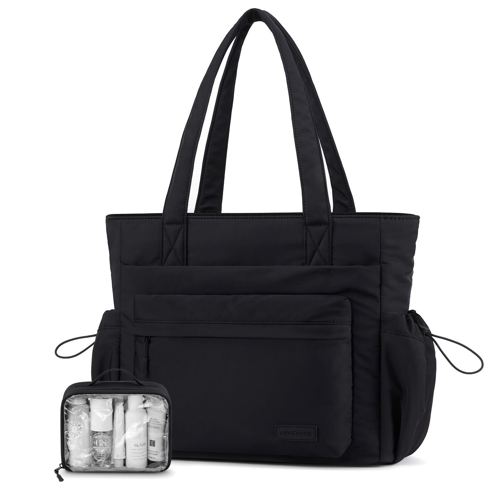 LOVEVOOK Tote Bag for Women, 15.6" Laptop Work Bag with Cup Holder