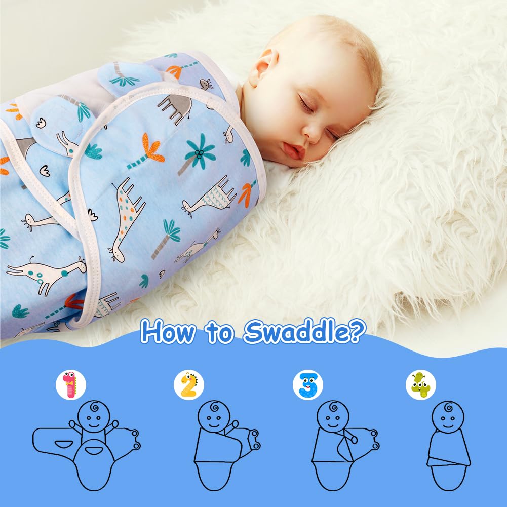 arrullo bebe recien nacido, 3 pcs swaddle bebe 0-3 months, Ajustable saco dormir bebe, Swaddle Wrap, Infante Swaddle Sack, swaddle, Transpirable y Absorbe la Humedad, Ayuda a Dormir